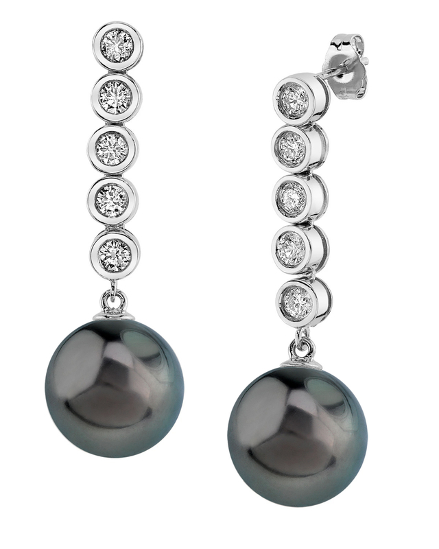 Ohrringe mit tahitischen Südseeperlen und Diamanten