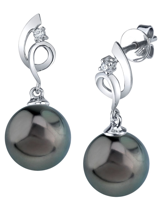 Ohrringe „Symphony“ aus 14-karätigem Gold mit tahitischen Südseeperlen und Diamanten