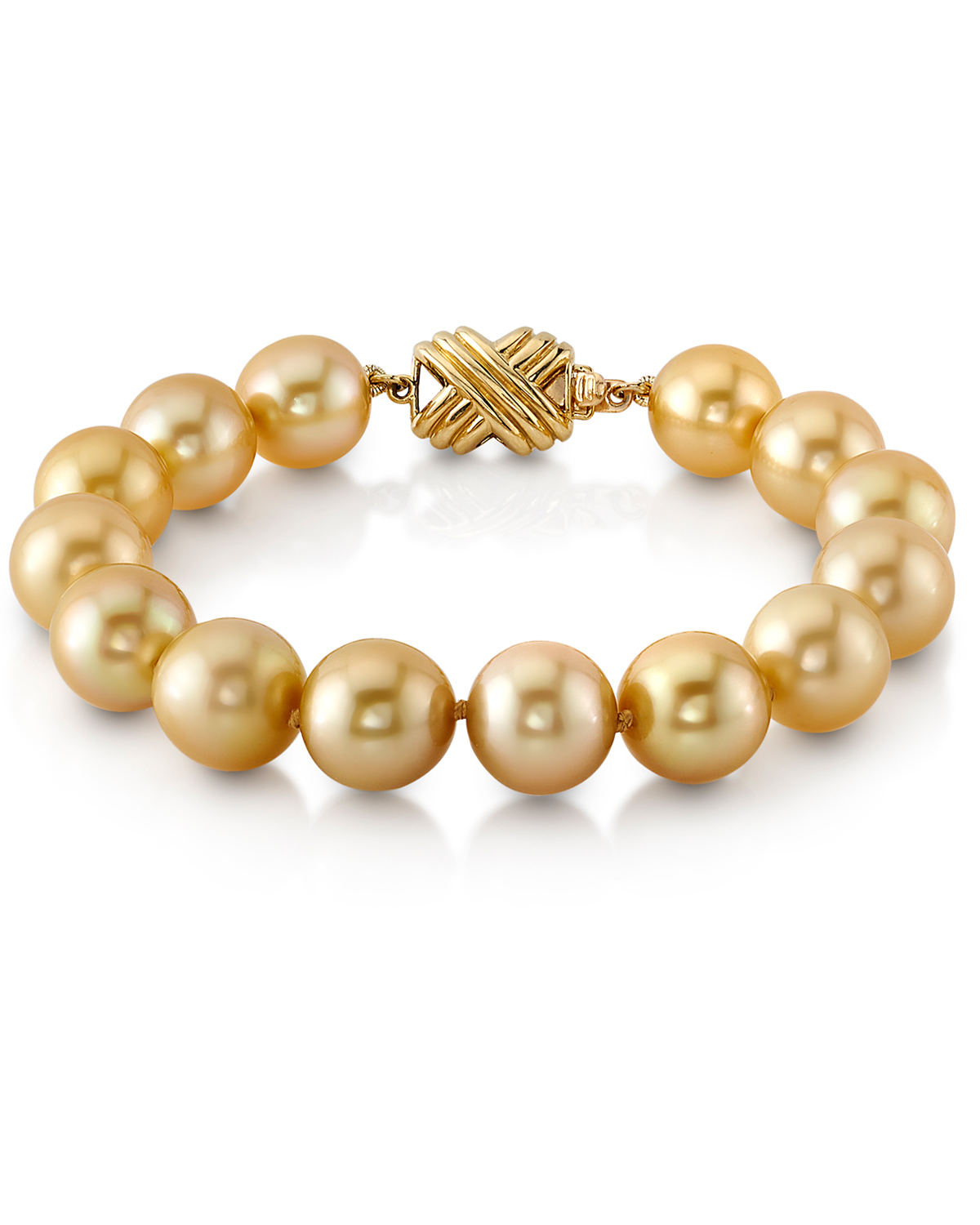 Armband aus goldenen Südseeperlen, 10–11 mm