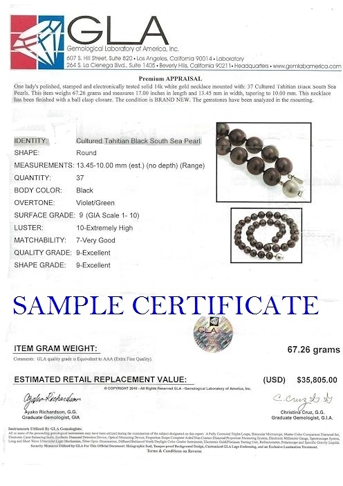 10-12mm Silver Tahitian South Sea Pearl Necklace - AAAA Quality - Secondary Image