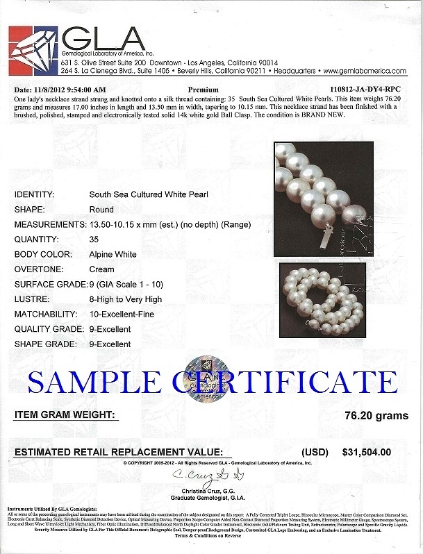 Halskette aus weißen Südseeperlen, 10–13 mm – AAAA-Qualität – Zweites Bild