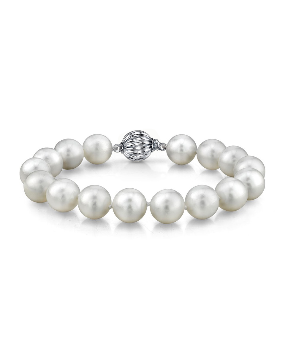 Armband aus weißen Südseeperlen, 11–12 mm