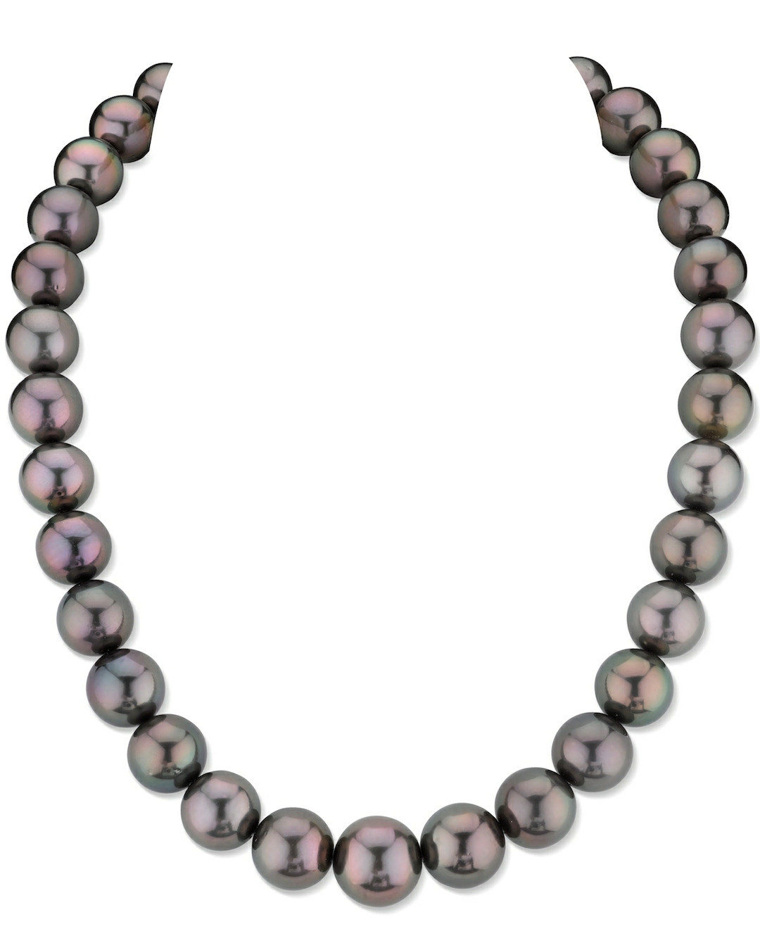 11–14 mm – Seltene „Peacock Eggplant“-Perlenkette mit tahitianischen Rundperlen – GIA-zertifiziert