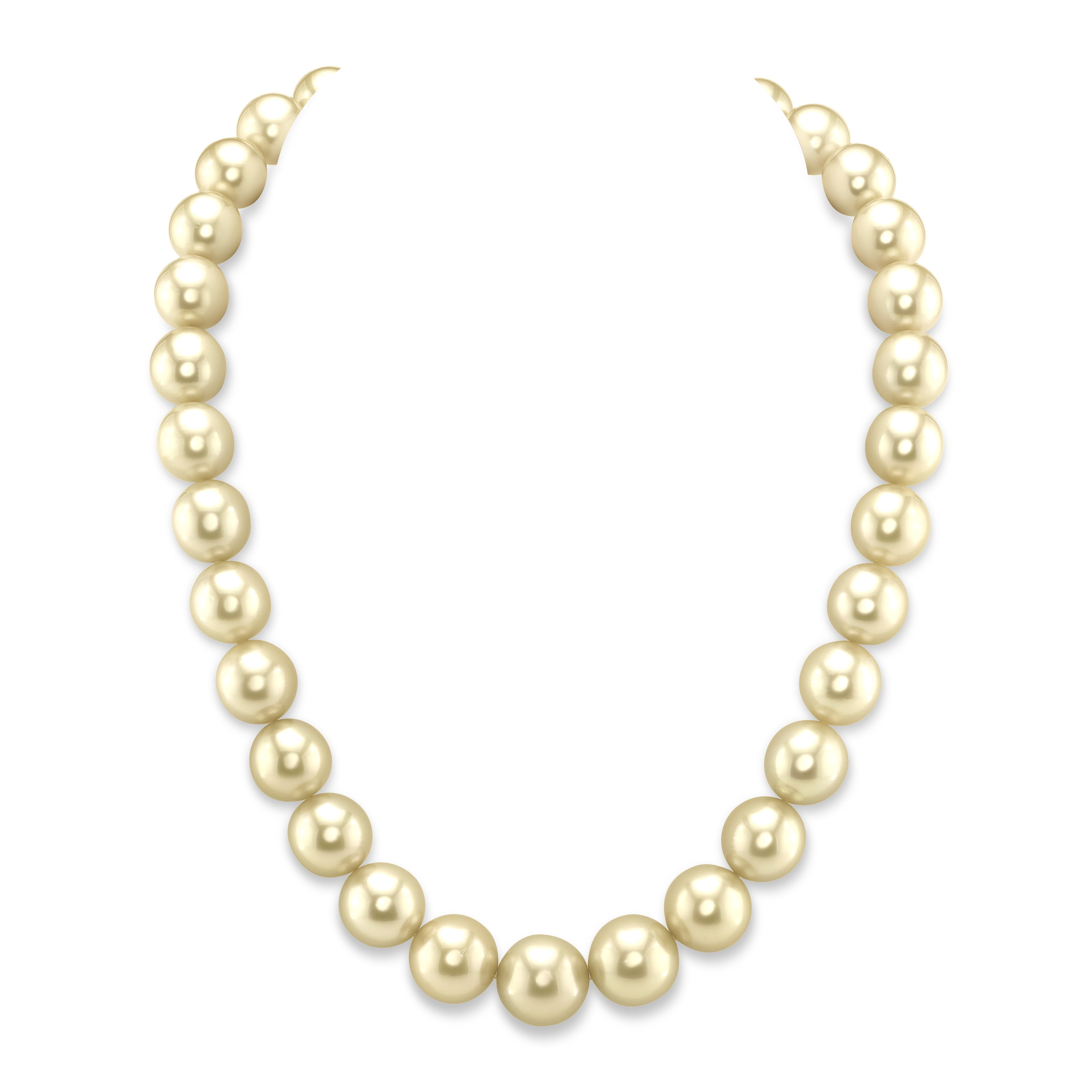 12–14 mm Champagnerfarbene Südseeperlen-Halskette – AAA-Qualität