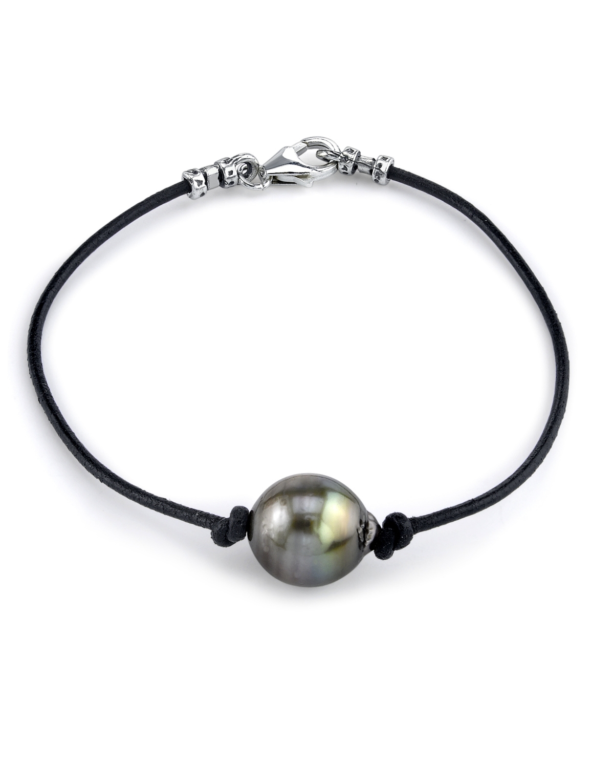 Lederarmband mit tahitischen Südsee-Barockperlen für Herren