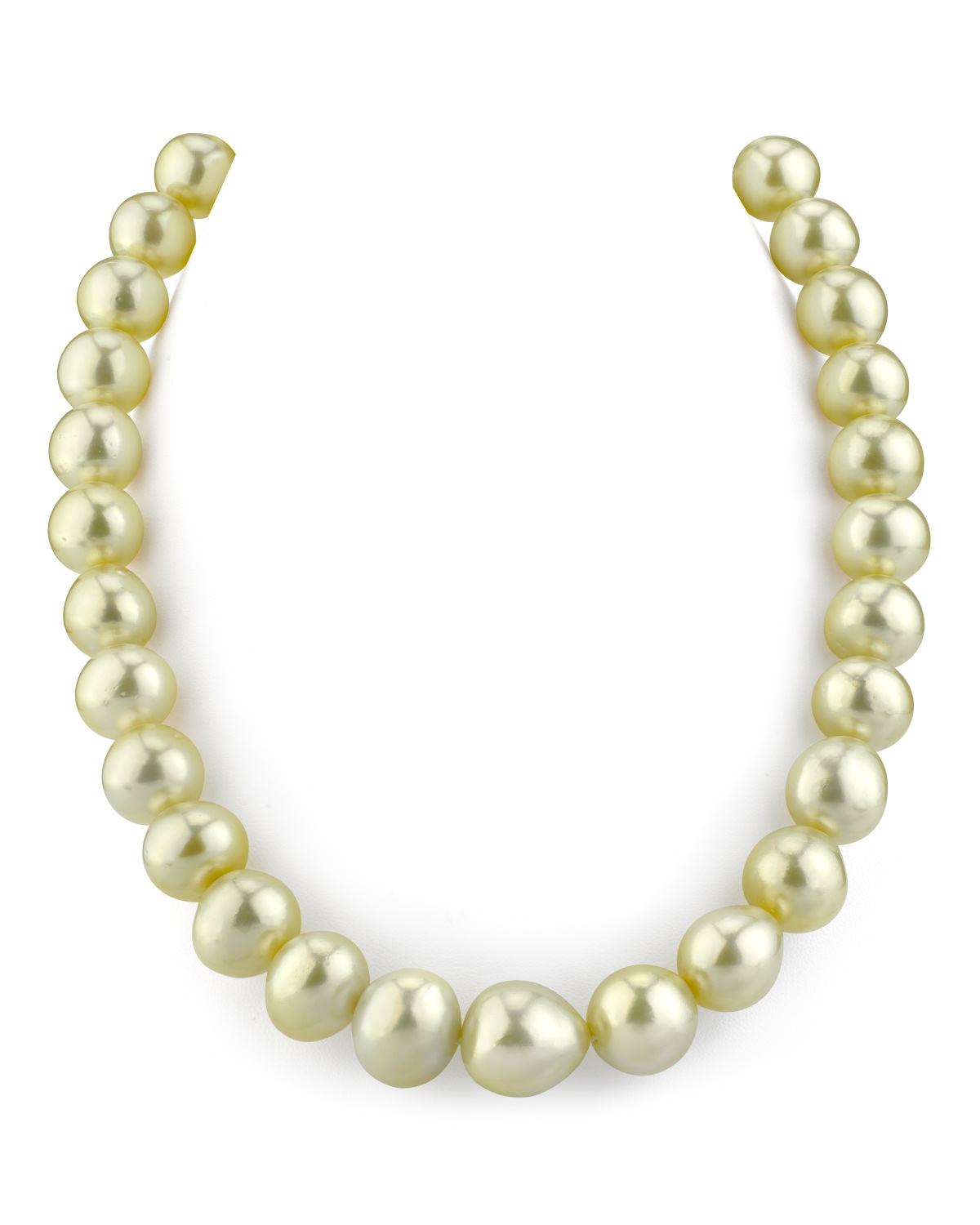 12–14 mm champagnerfarbene, goldene Südseeperlen-Halskette im Barockstil