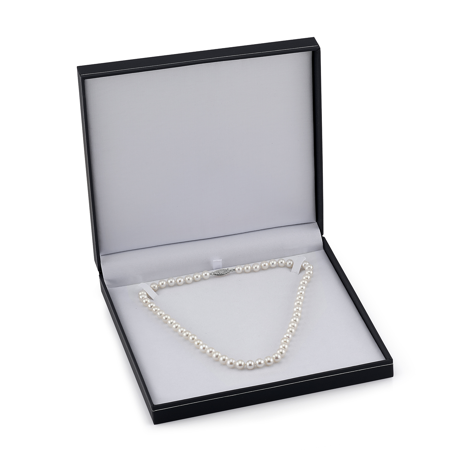 7–7,5 mm weiße Süßwasser-Perlenkette in Choker-Länge – AAAA-Qualität – Drittes Bild