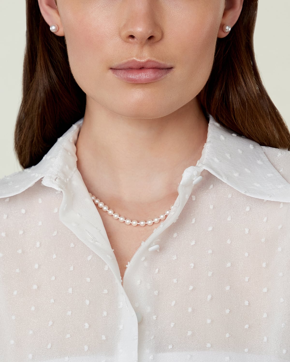 5.0-5.5mm Japanese Akoya White Pearl Necklace - AA+ Quality - Secondary Image