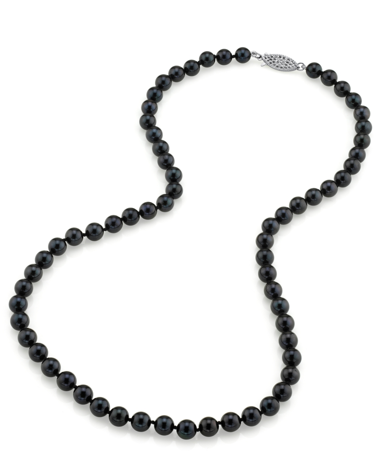 6.0-6.5mm Japanese Akoya Black Pearl Necklace - AAA Quality