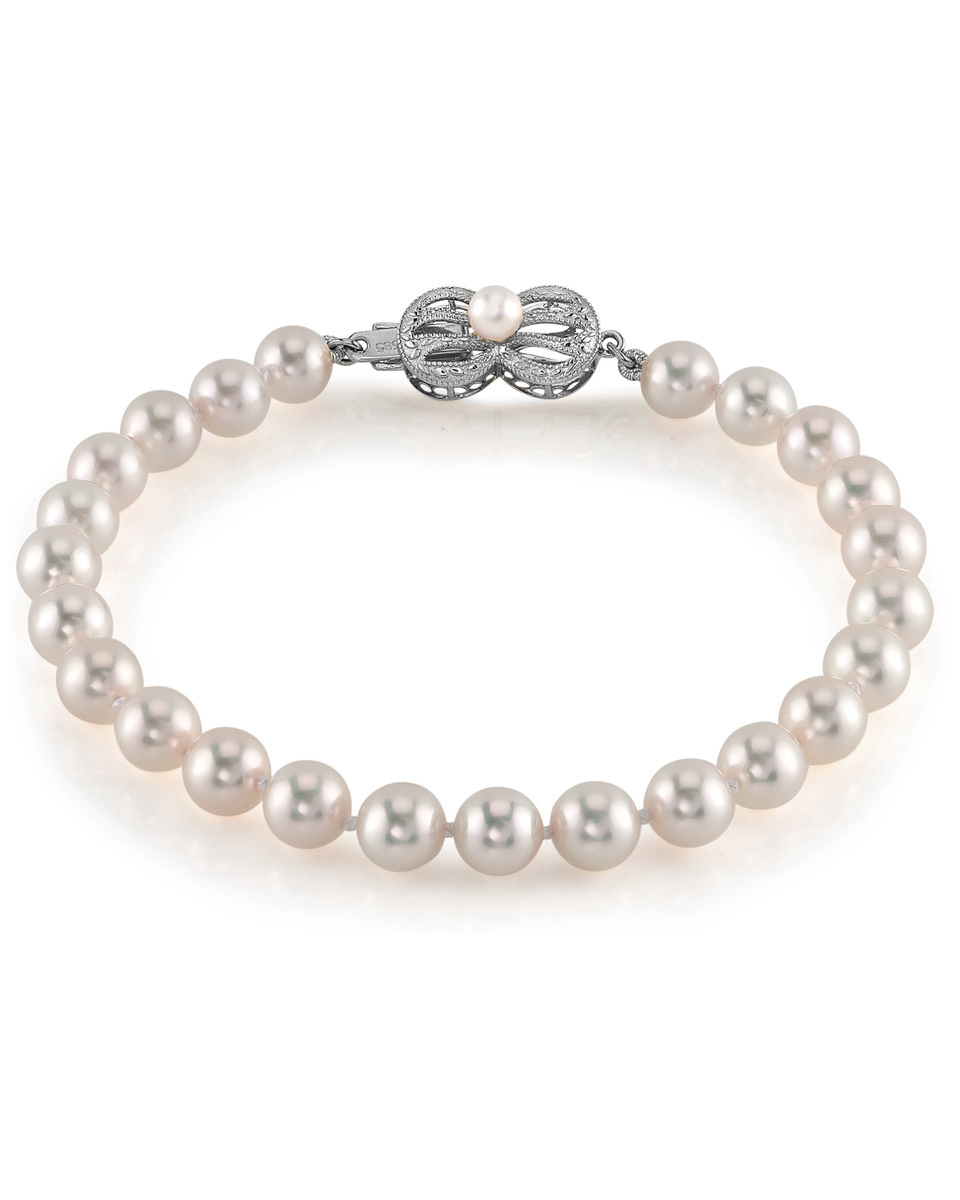Armband aus 6,0–6,5 mm großen weißen Hanadama-Akoya-Perlen