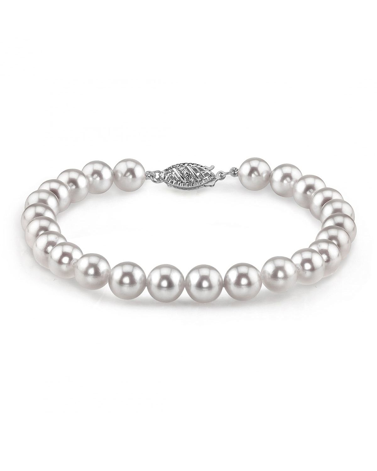 Armband aus 5,5–6,0 mm großen weißen Akoya-Perlen