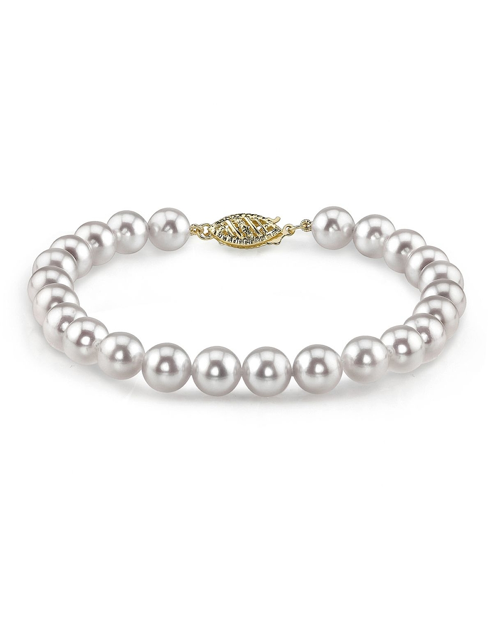 Armband aus 5,5–6,0 mm großen weißen Akoya-Perlen – Drittes Bild