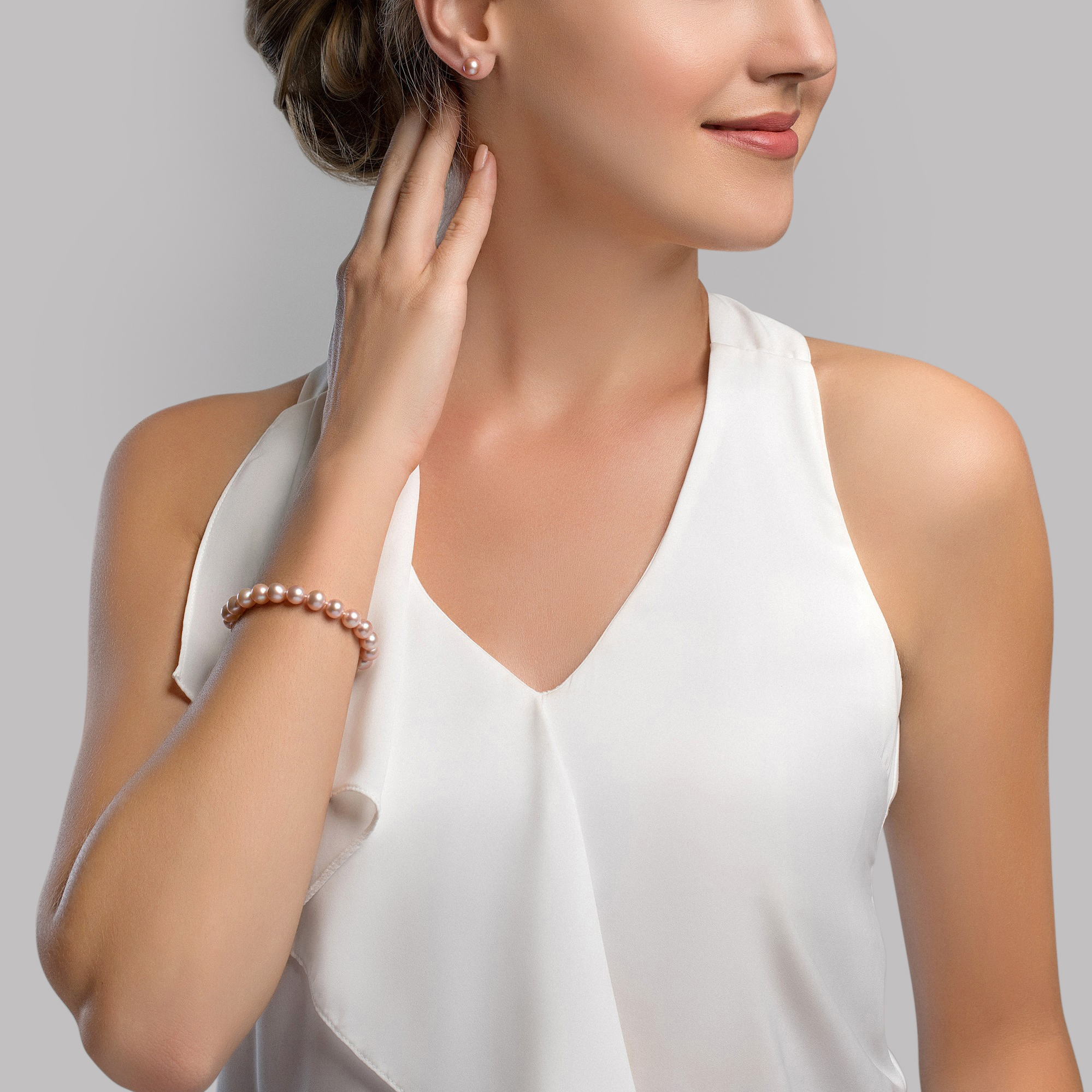 Armband aus rosa Süßwasserperlen, 6,5–7,0 mm – AAA-Qualität – Zweites Bild