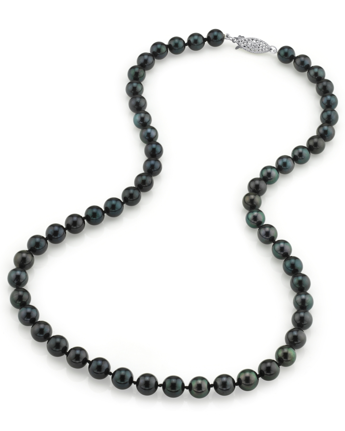 7.0-7.5mm Japanese Akoya Black Pearl Necklace - AAA Quality