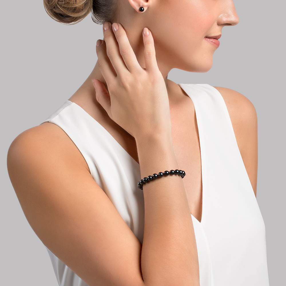 Armband mit 6,0–6,5 mm großen Akoya-Schwarzperlen – Zweites Bild