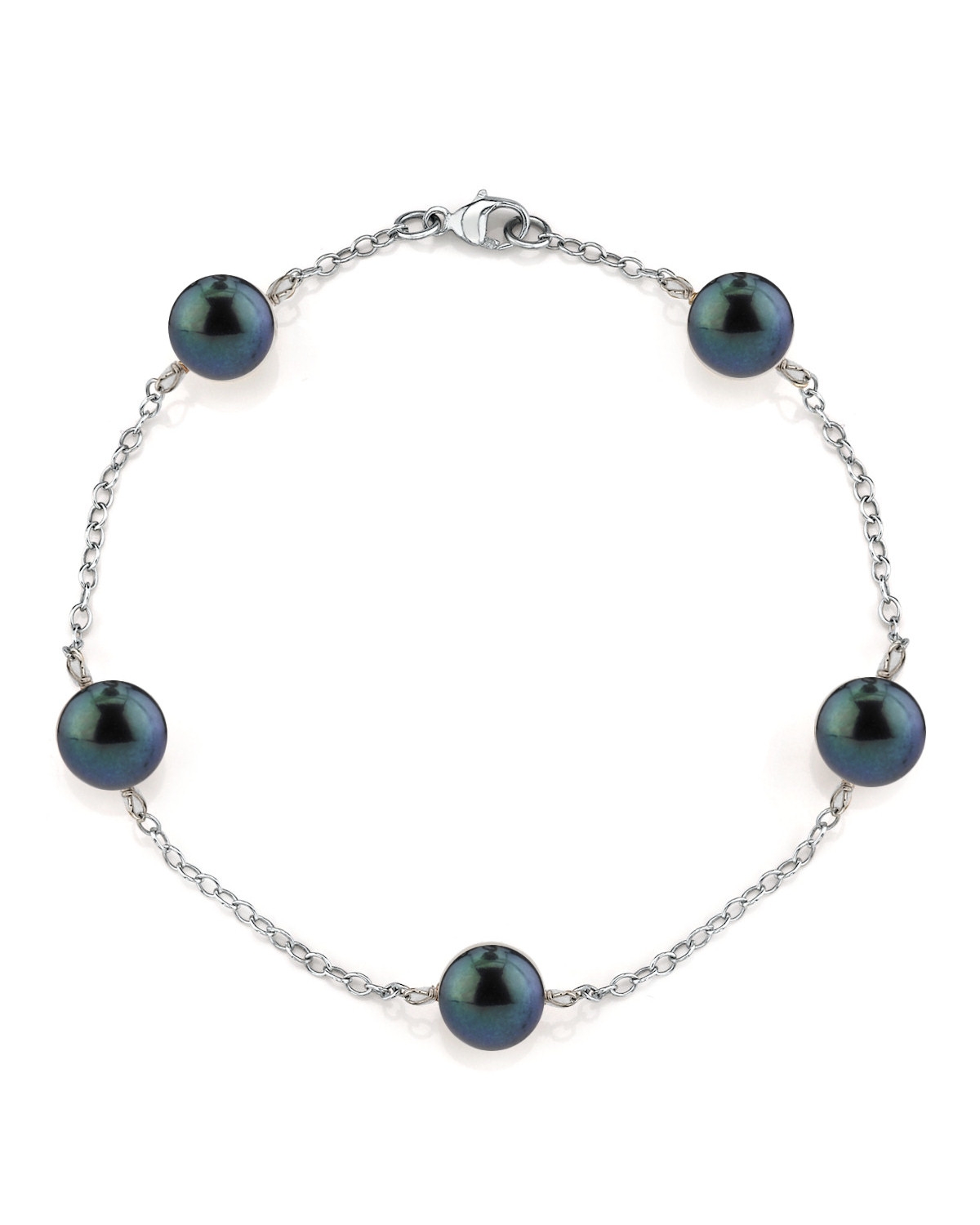 Armband aus japanischen Akoya-Schwarzperlen (7,0–7,5 mm)