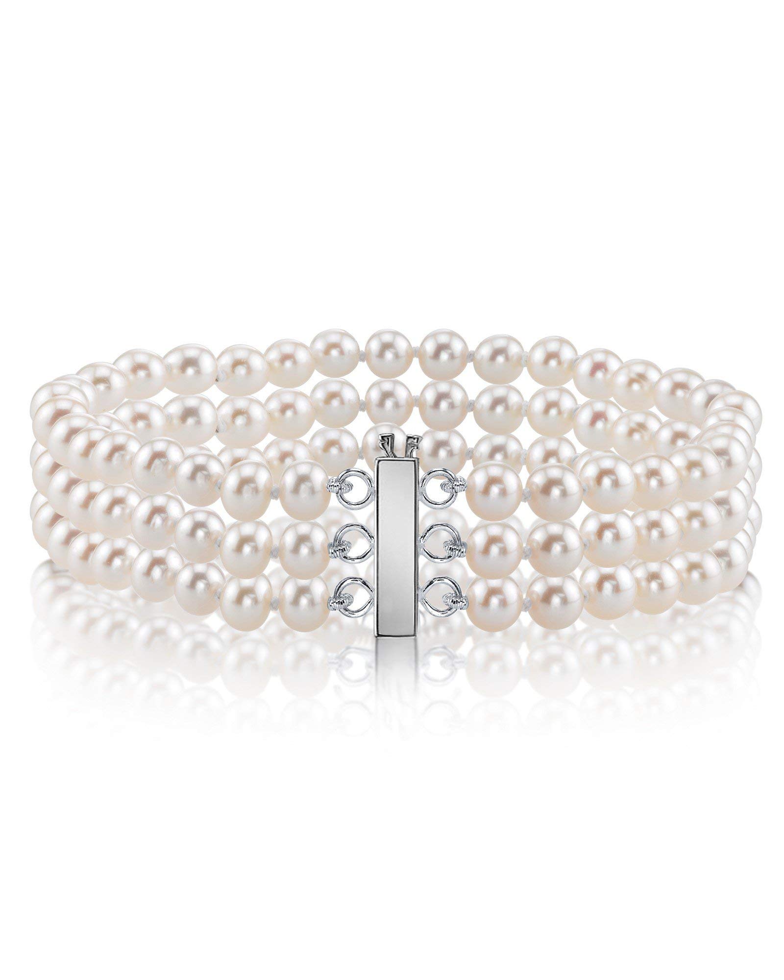 Dreifaches Hanadama-Armband aus Akoya-Perlen