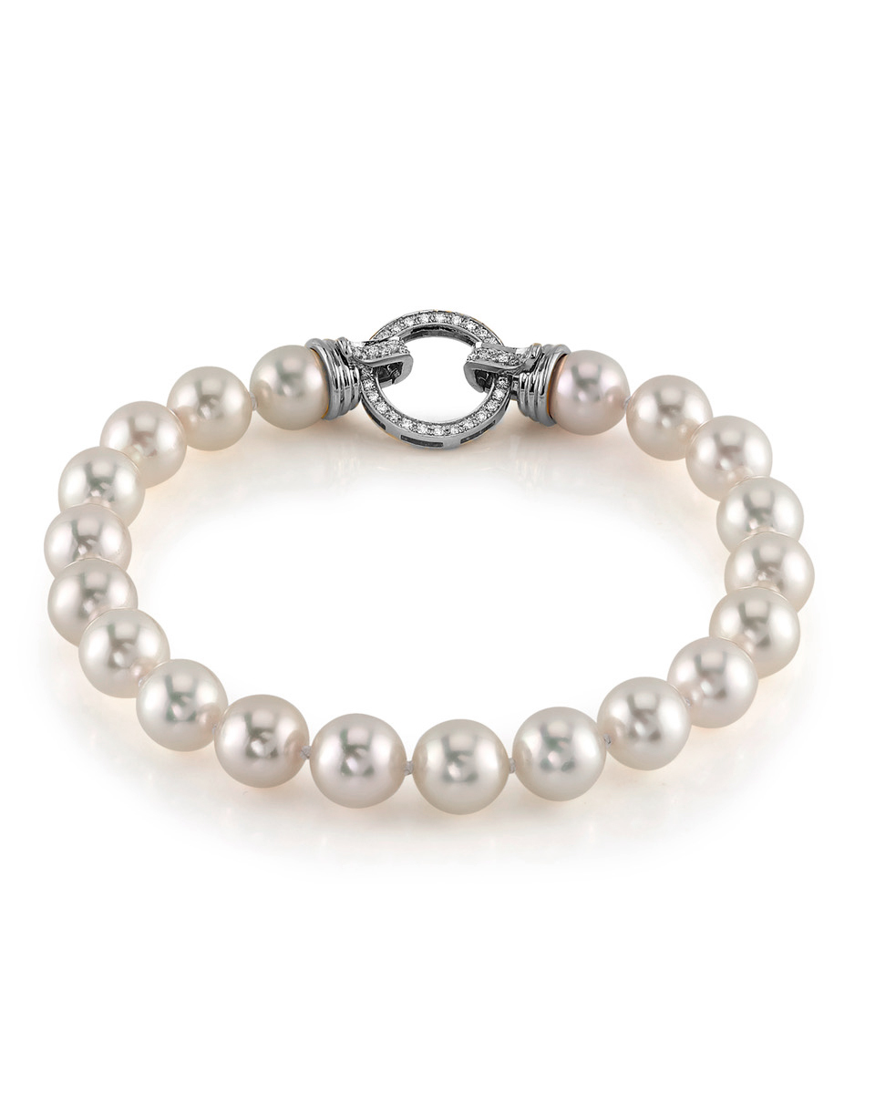 7,0–7,5 mm Hanadama Akoya-Armband aus weißen Perlen