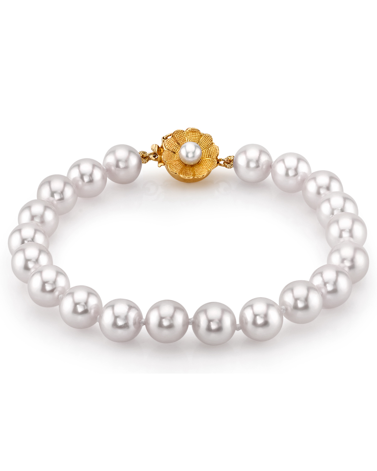 Armband aus 7,5–8,0 mm großen weißen Akoya-Perlen – AAA-Qualität – Drittes Bild