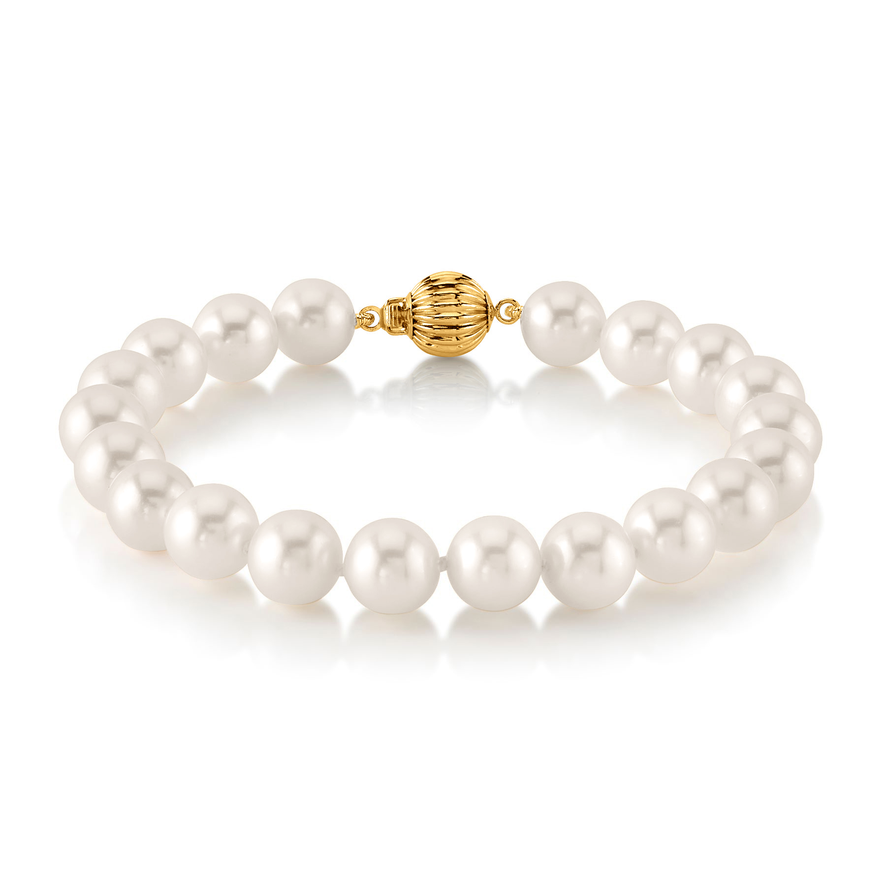Armband aus weißen Süßwasserperlen, 7,5–8,5 mm – AAAA-Qualität – Drittes Bild