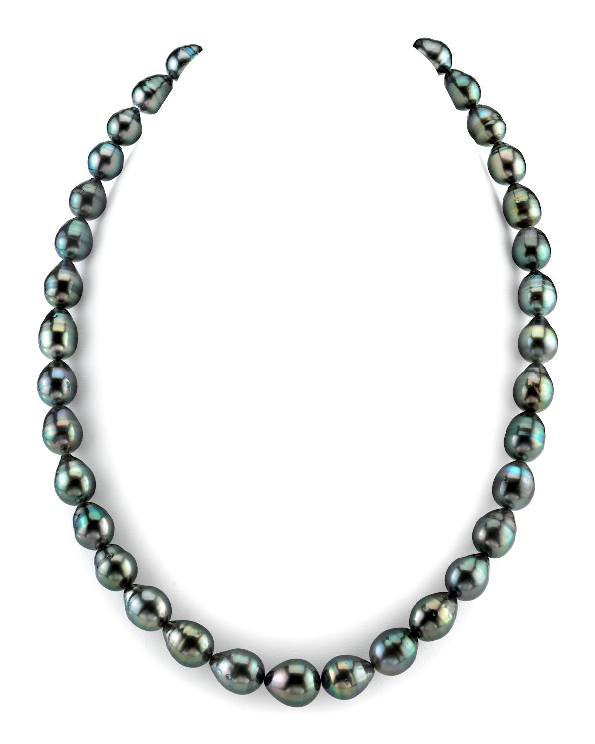 8–10 mm dunkle tahitische Südsee-Barockperlen-Halskette