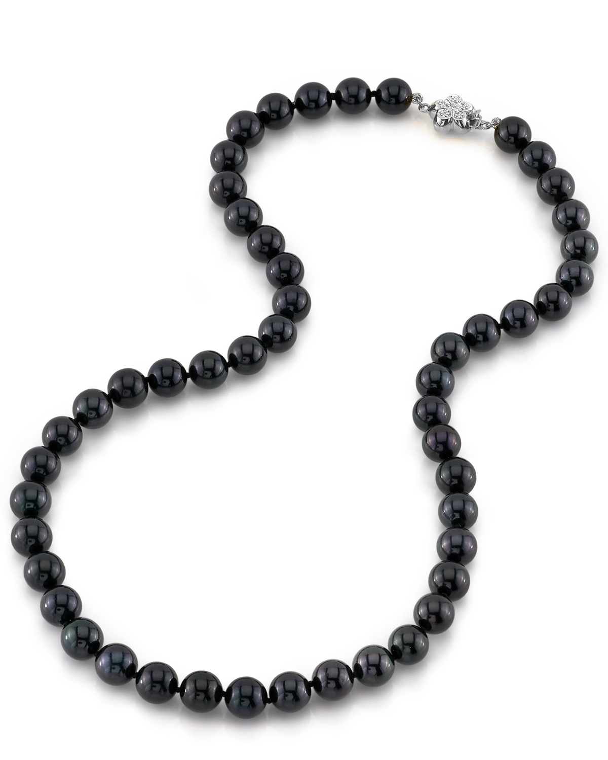 8.0-8.5mm Japanese Akoya Black Pearl Necklace - AAA Quality