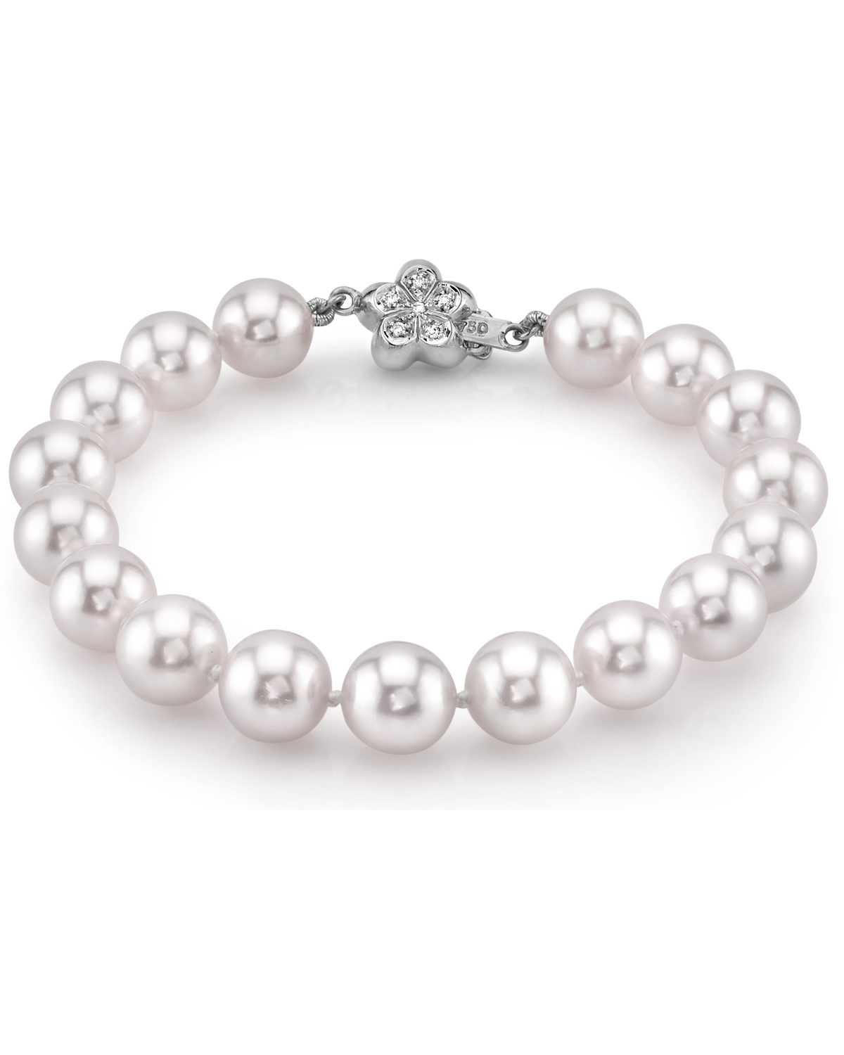 Armband aus 8,0–8,5 mm großen weißen Akoya-Perlen