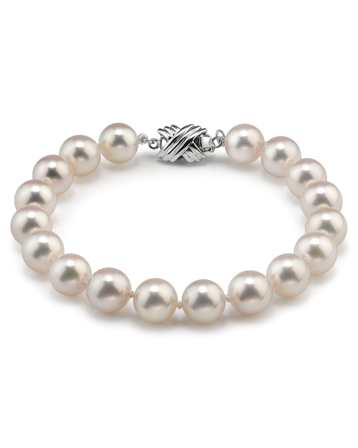 8,5–9,0 mm Hanadama Akoya-Armband aus weißen Perlen