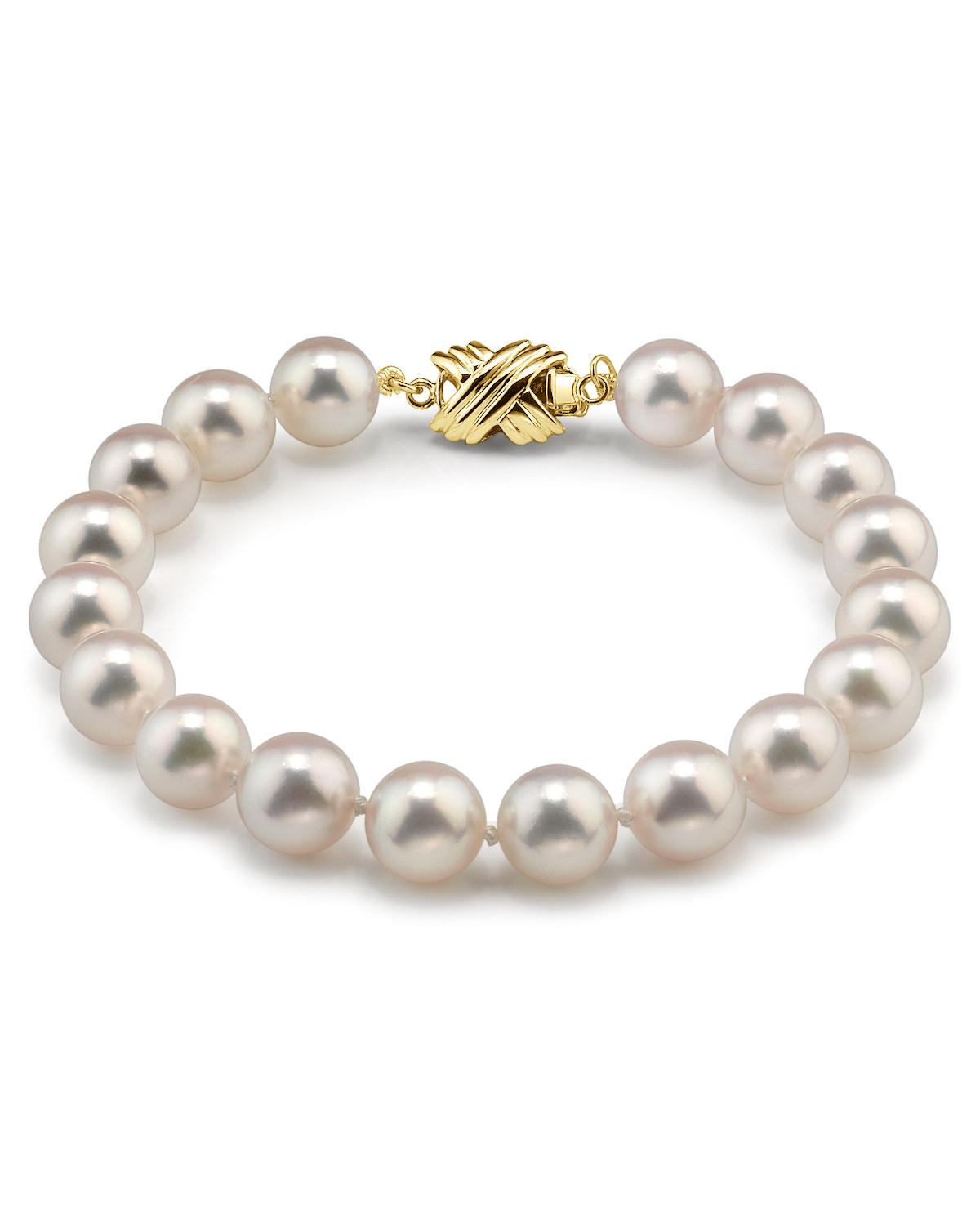8,5–9,0 mm Hanadama Akoya-Armband aus weißen Perlen – Zweites Bild