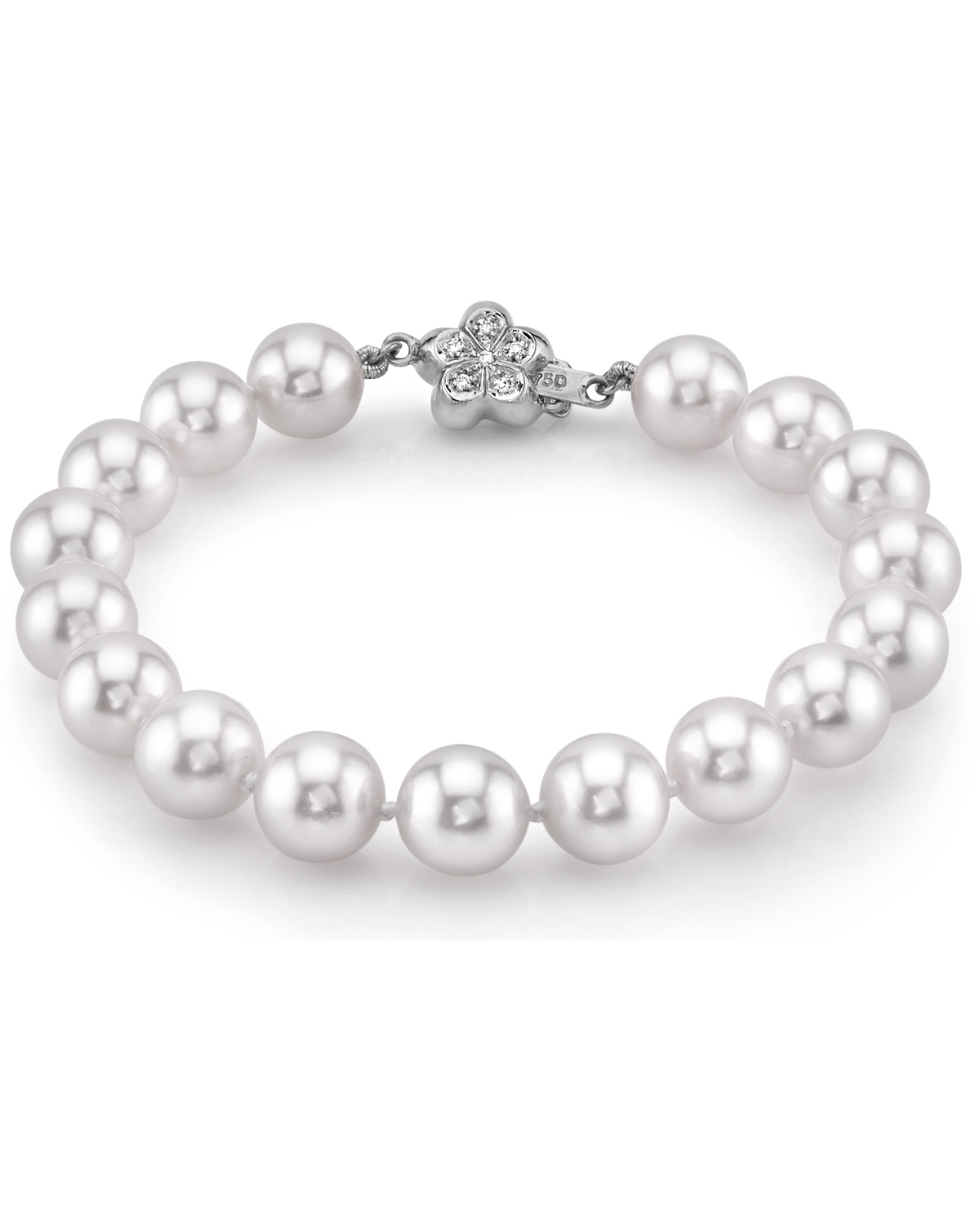 Armband aus weißen Südseeperlen, 9–10 mm – AAAA-Qualität