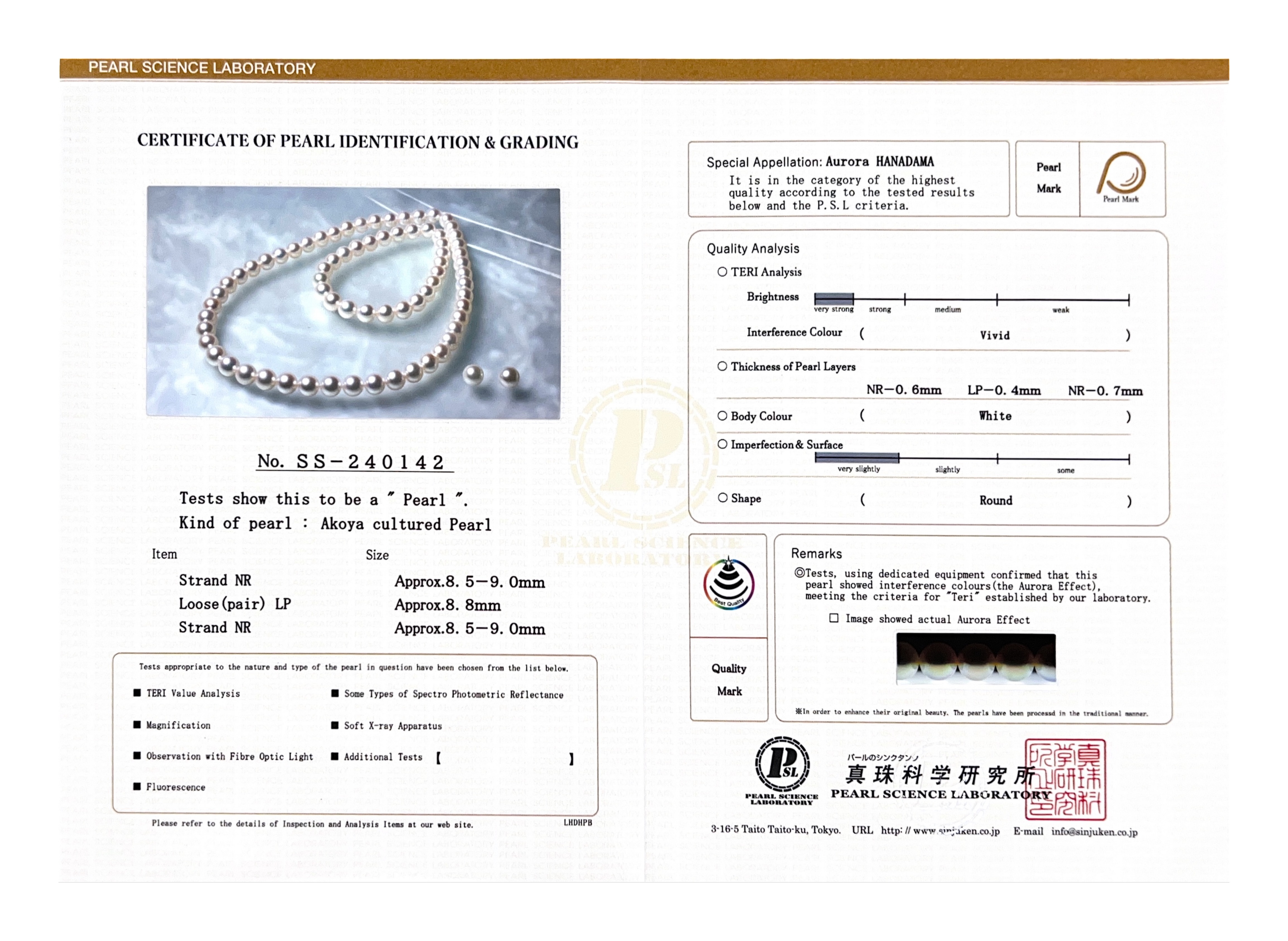 8,5–9,0 mm Hanadama-Perlen-Set – Zweites Bild