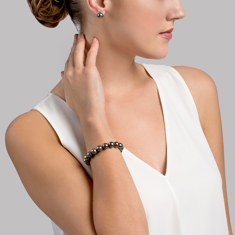 Armband aus 8–9 mm großen Tahiti-Südseeperlen – AAA-Qualität – Drittes Bild