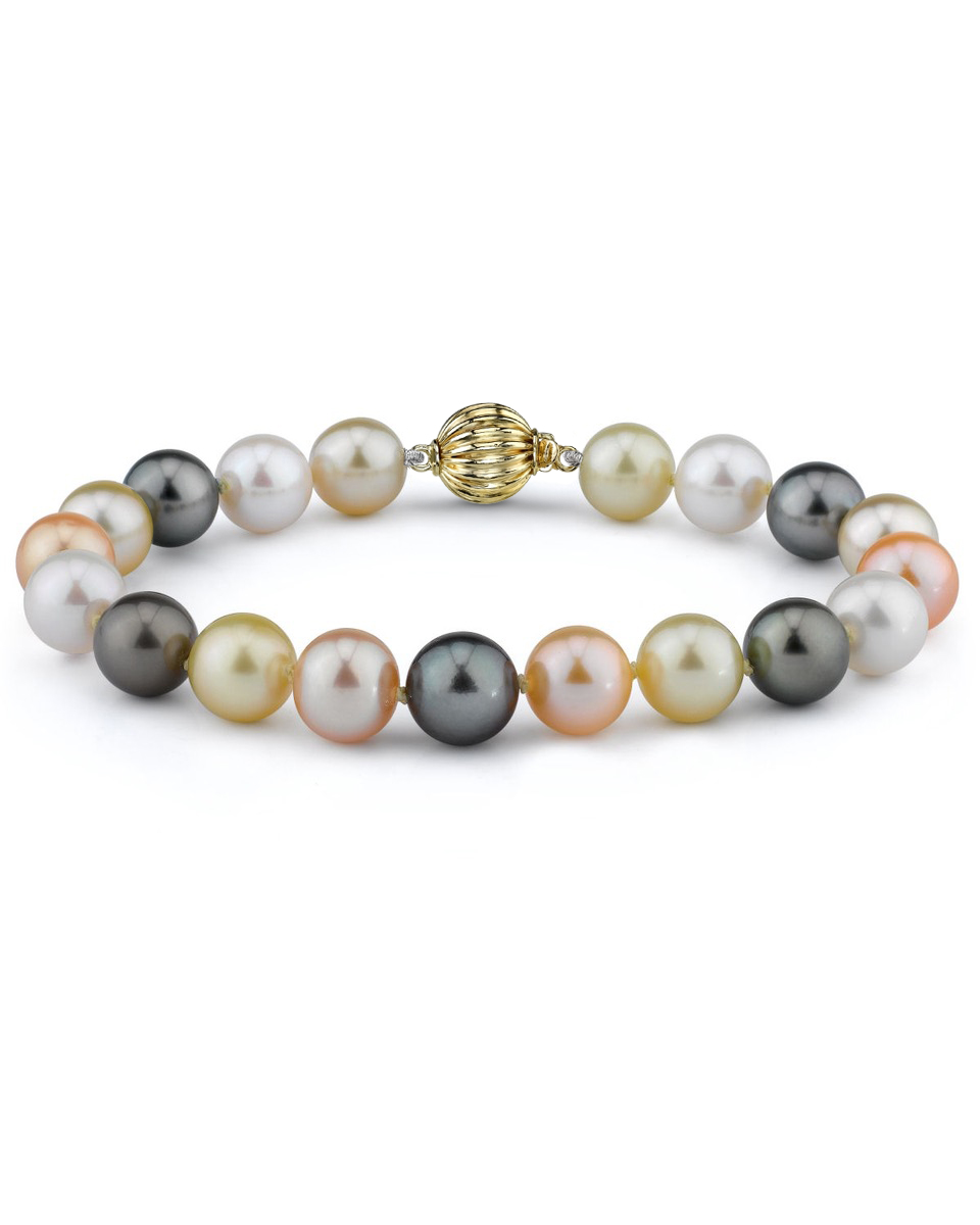 9–10 mm Südsee- und Süßwasser-Armband in verschiedenen Farben – AAA-Qualität – Modellbild