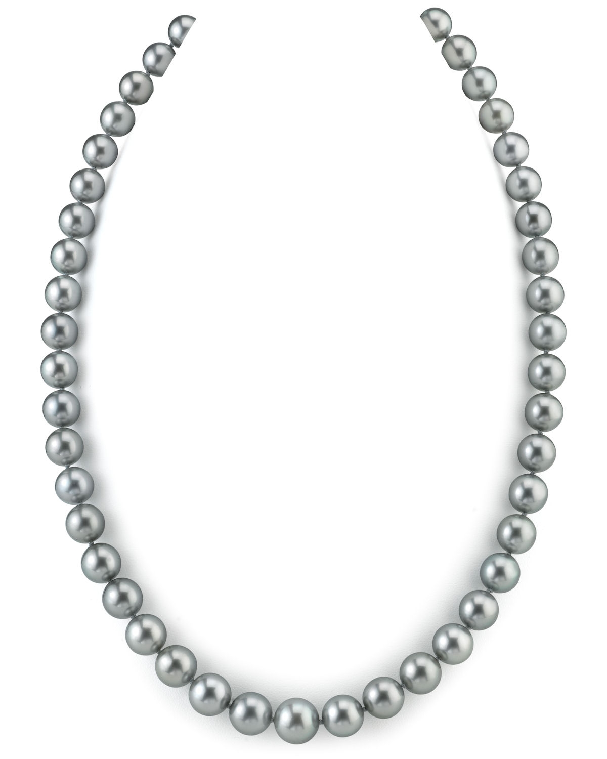 9–11 mm Silberne Tahiti-Südseeperlen-Halskette – AAAA-Qualität