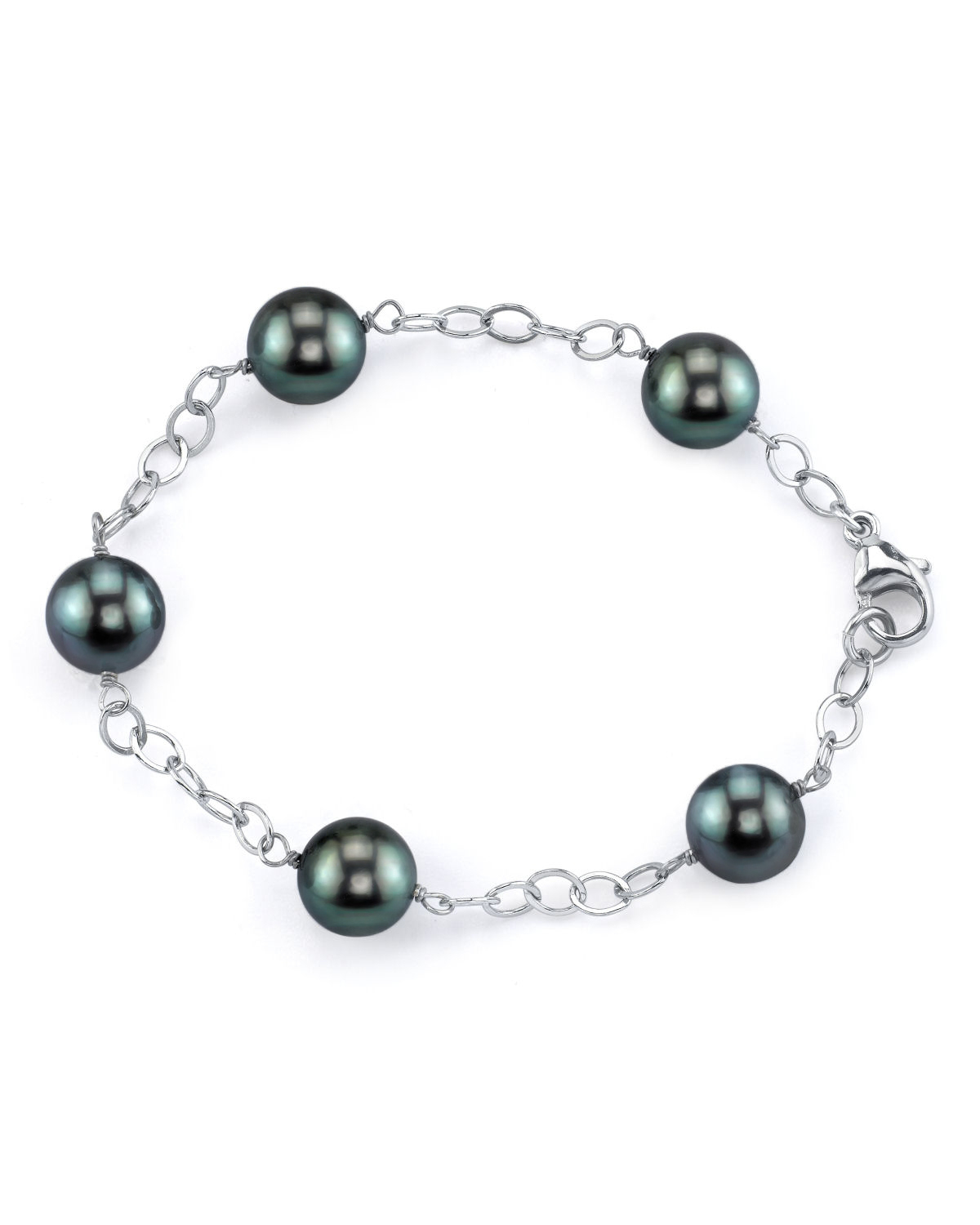 Armband mit 9–10 mm großen Tahiti-Südseeperlen im Tincup-Design