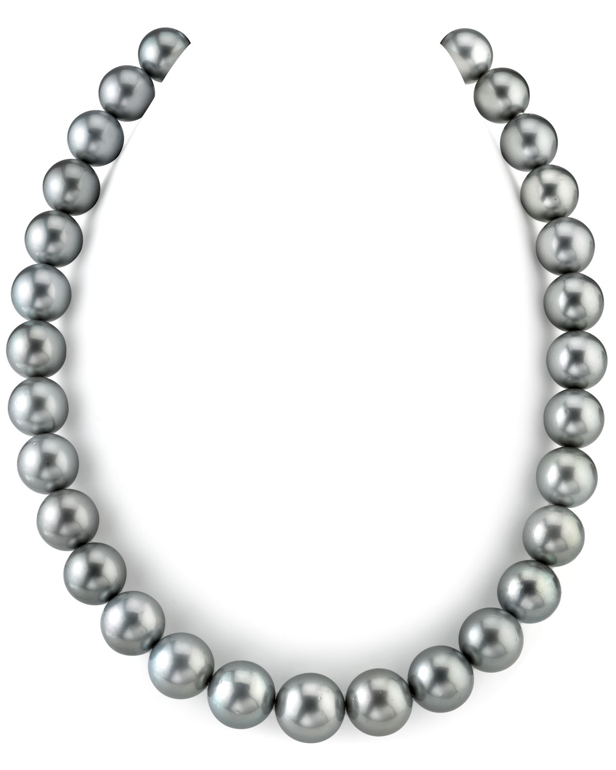 12–14 mm silberne Tahiti-Südseeperlen-Halskette – AAAA-Qualität