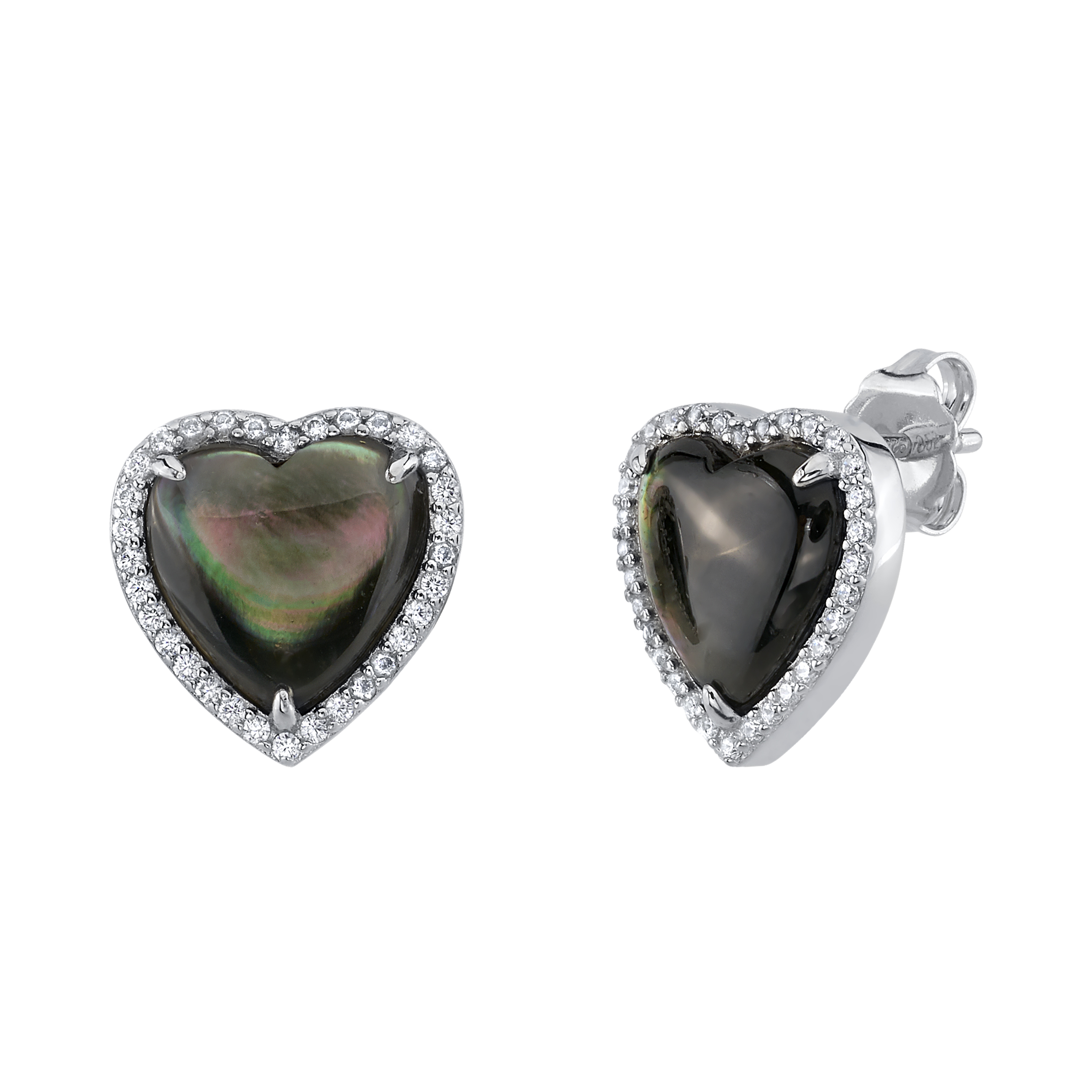Black Mother of Pearl Heart - Shaped Ophelia Earrings