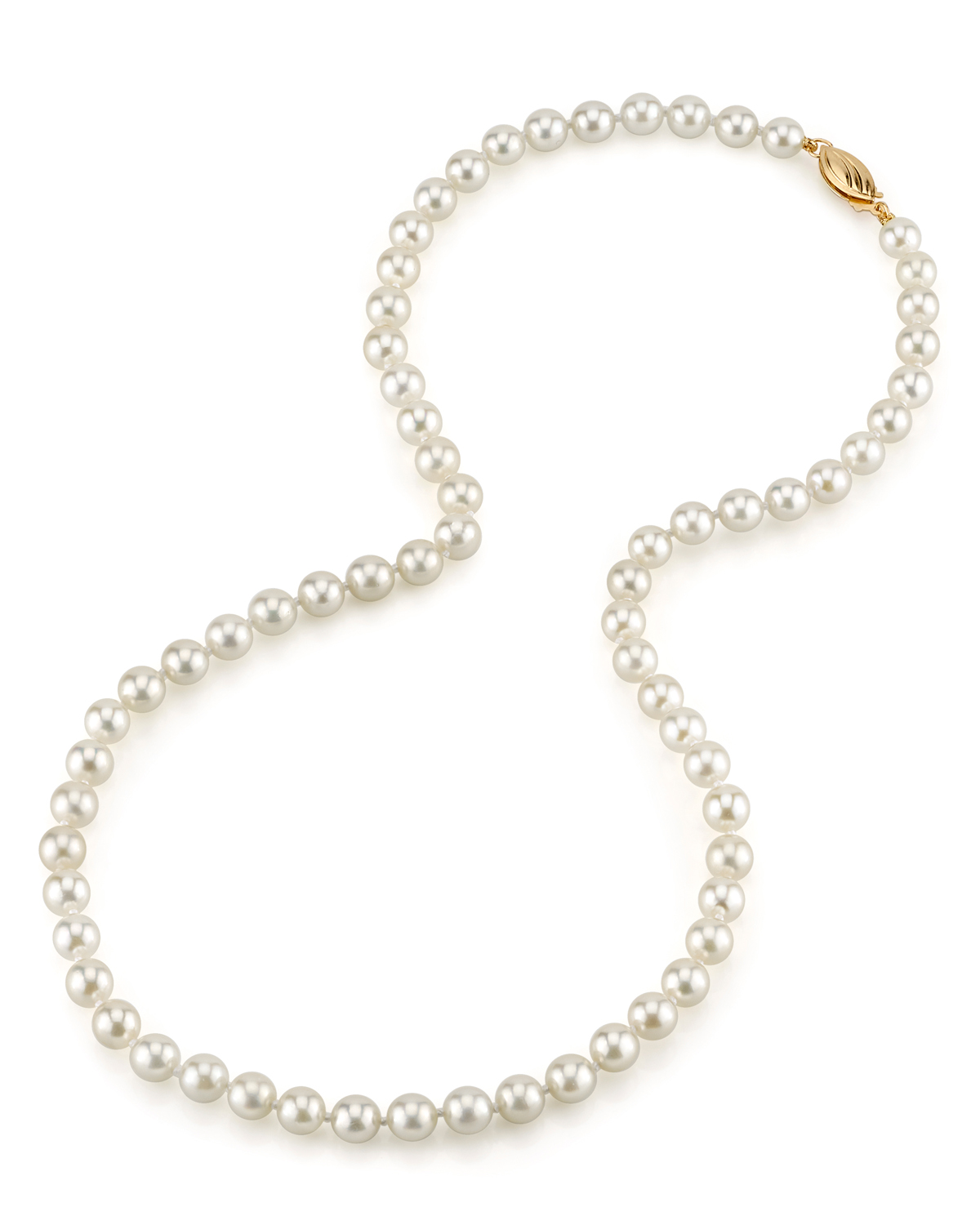 5.5-6.0mm Japanese Akoya White Pearl Necklace - AAA Quality - Third Image