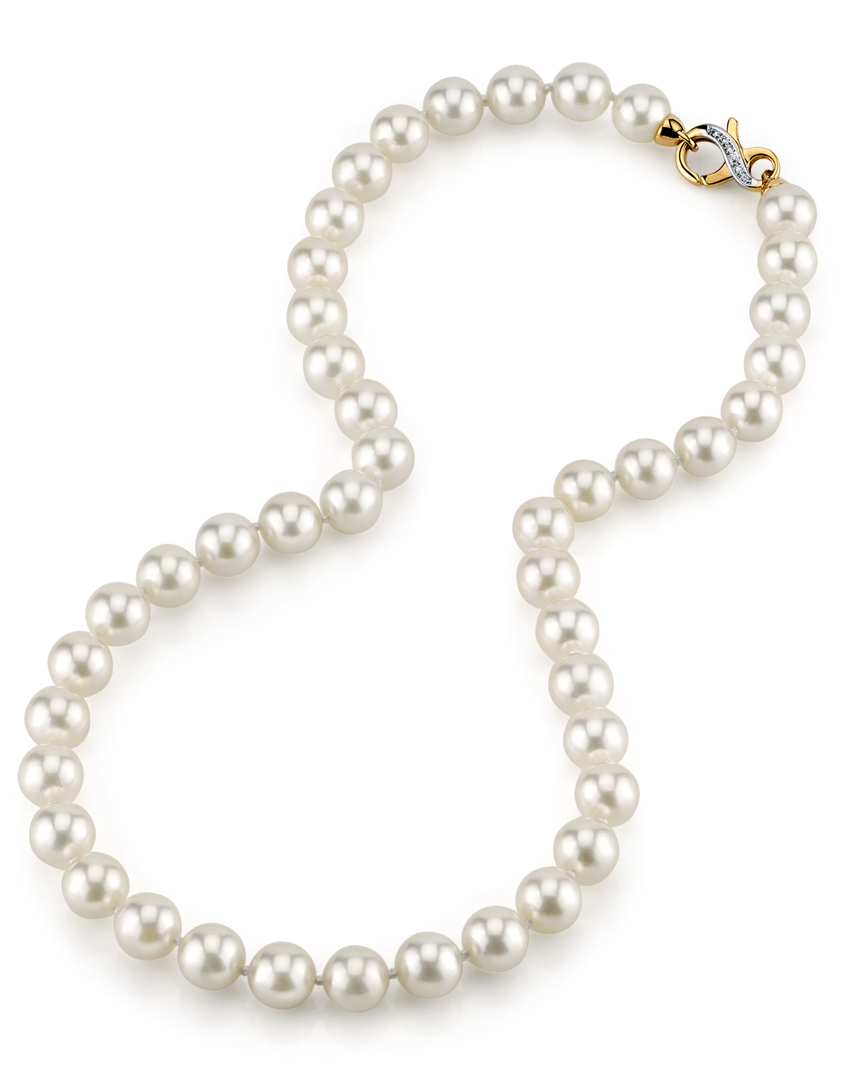 GIA-zertifizierte Halskette aus japanischen Akoya-Weißperlen, 9,0–9,5 mm – AAA-Qualität – Drittes Bild