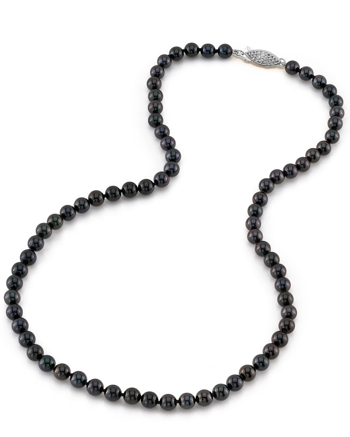 5.5-6.0mm Japanese Akoya Black Pearl Necklace - AAA Quality