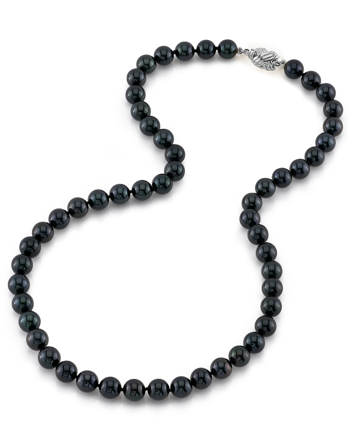 7.5-8.0mm Japanese Akoya Black Pearl Necklace - AA+ Quality