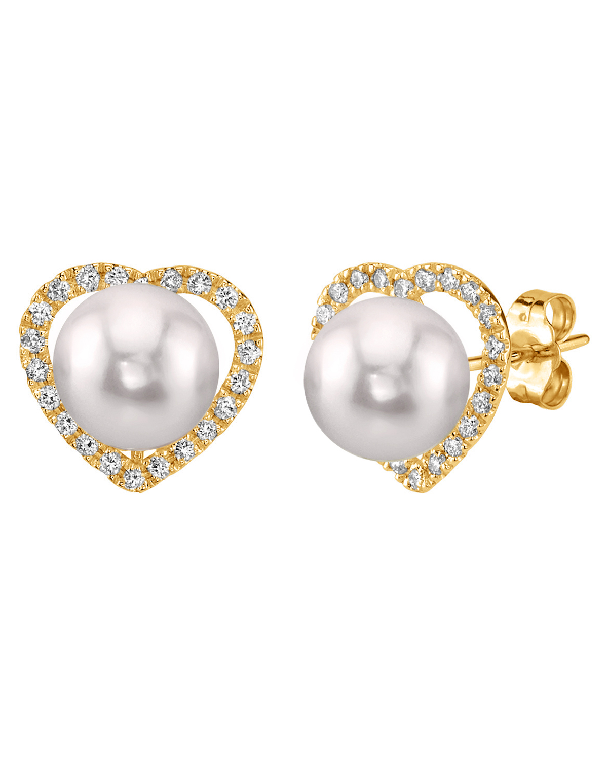 Akoya-Perlen- und Diamant-Ohrringe „Heart Amour“