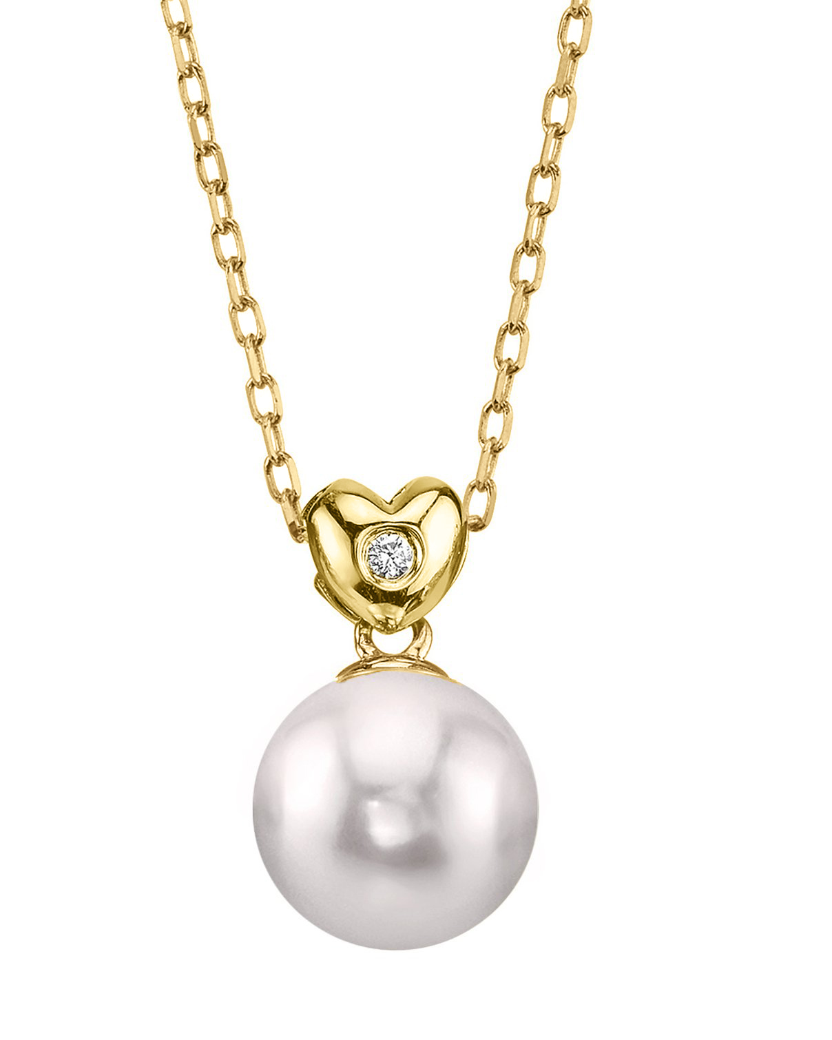 Akoya-Perlen- und Diamant-Anhänger