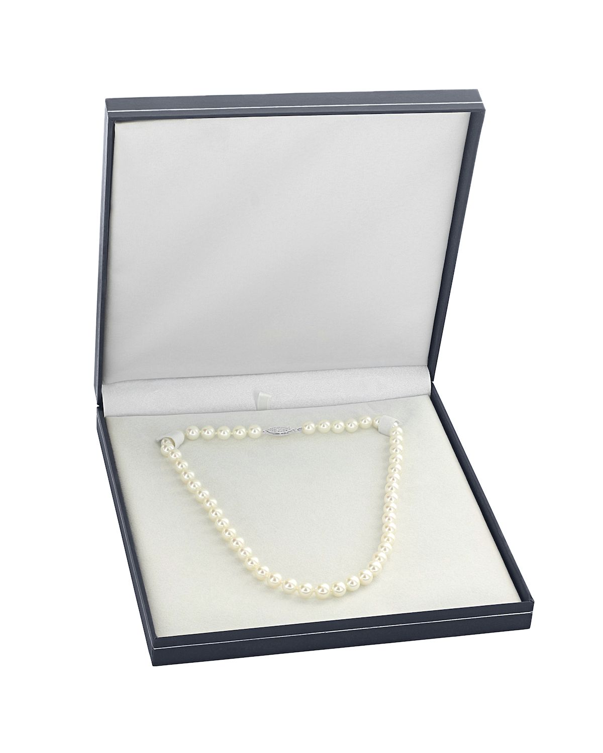 6.5-7.0mm Japanese Akoya White Choker Length Pearl Necklace - AAA Quality - Third Image
