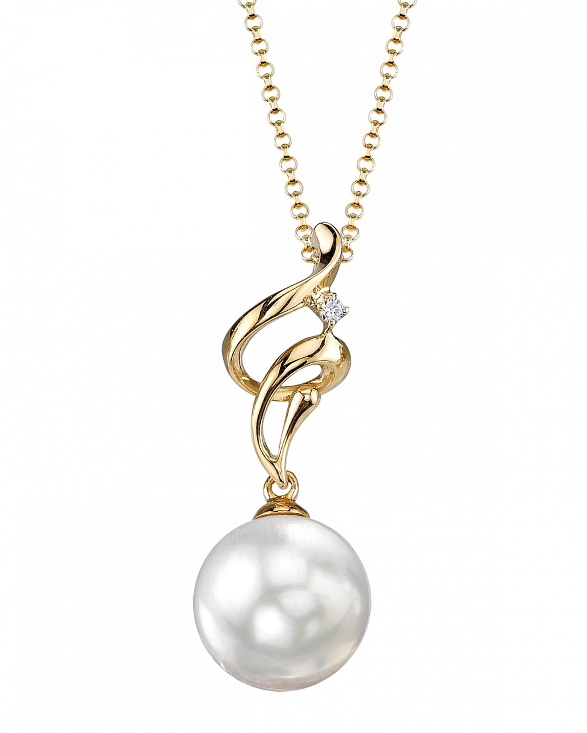 Anhänger „Aria“ mit weißer Südseeperle und Diamanten