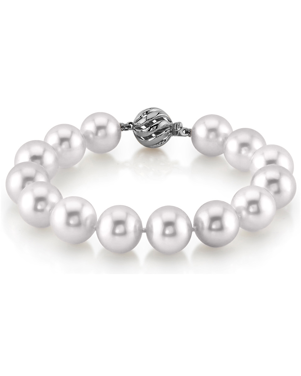 Armband aus weißen Südseeperlen, 11–12 mm – AAAA-Qualität