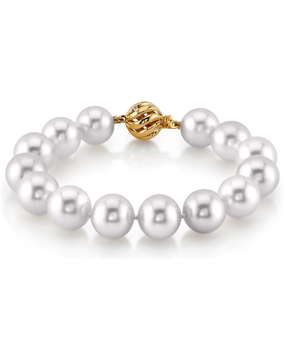 Armband aus weißen Südseeperlen, 11–12 mm – AAAA-Qualität – Modellbild