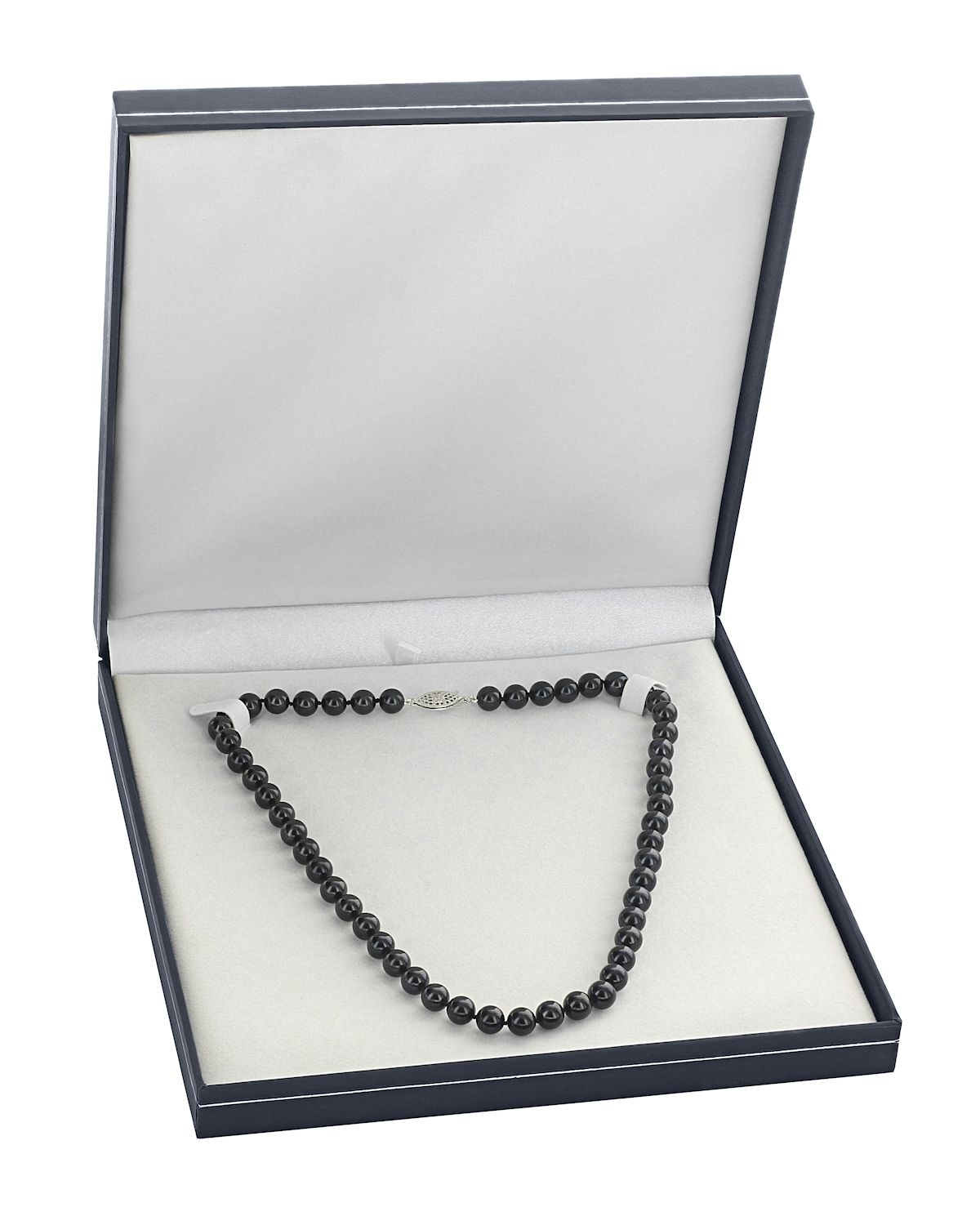 5.0-5.5mm Japanese Akoya Black Choker Length Pearl Necklace - AA+ Quality - Secondary Image
