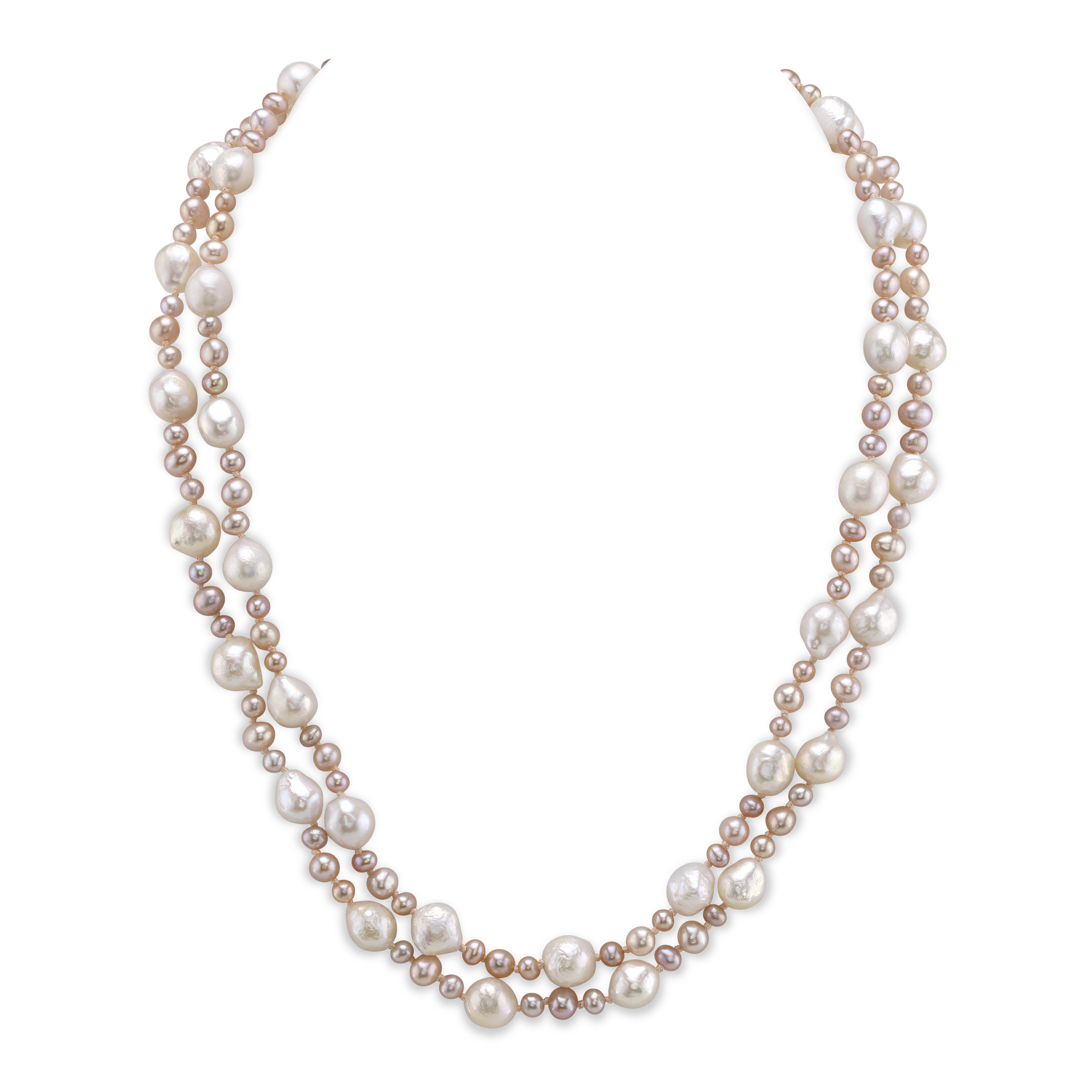 3–8 mm mehrfarbige Süßwasser-Doppelperlenkette – AAA-Qualität