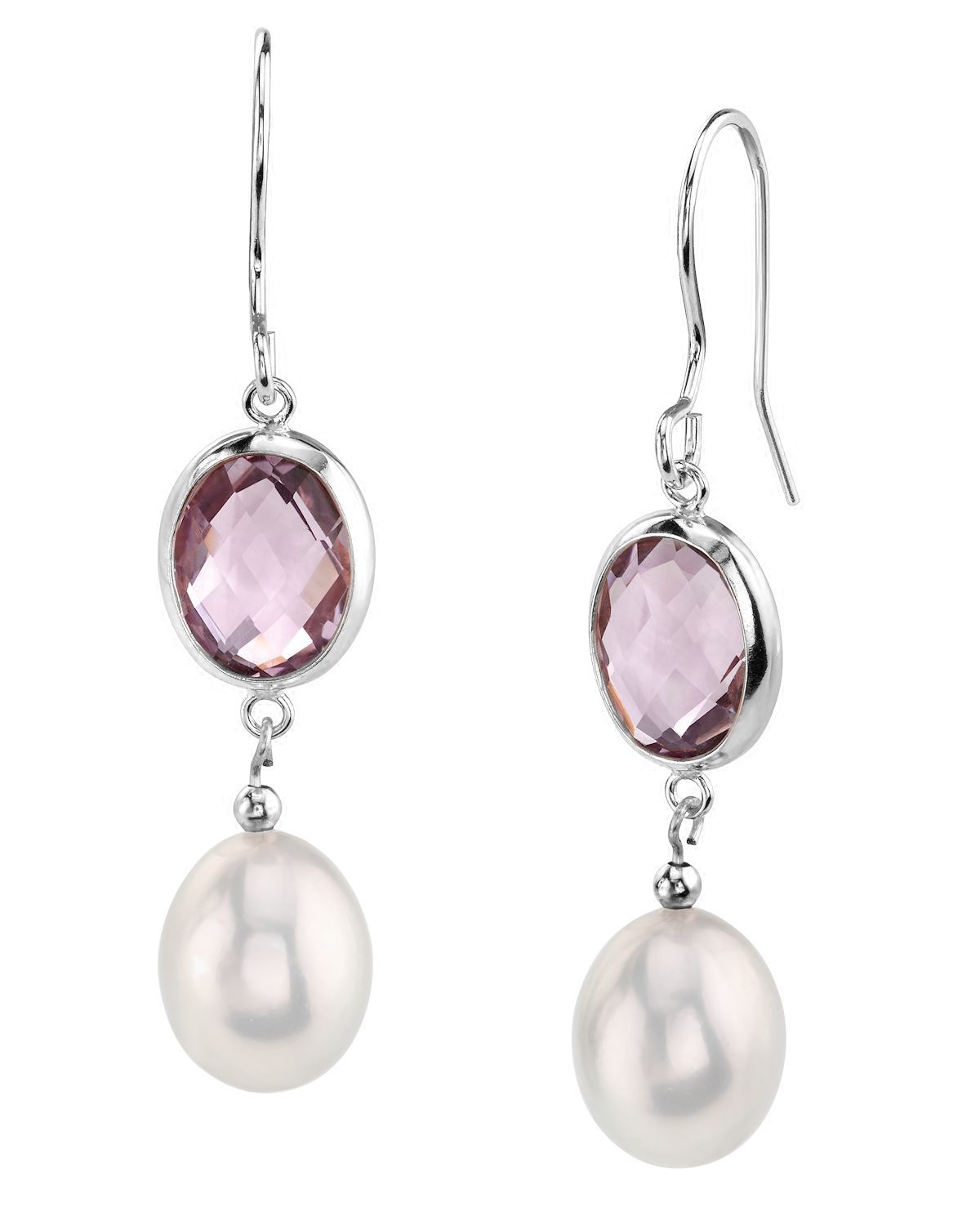 Hailey Tincup Ohrringe mit Süßwasser-Amethyst und Tropfenperle